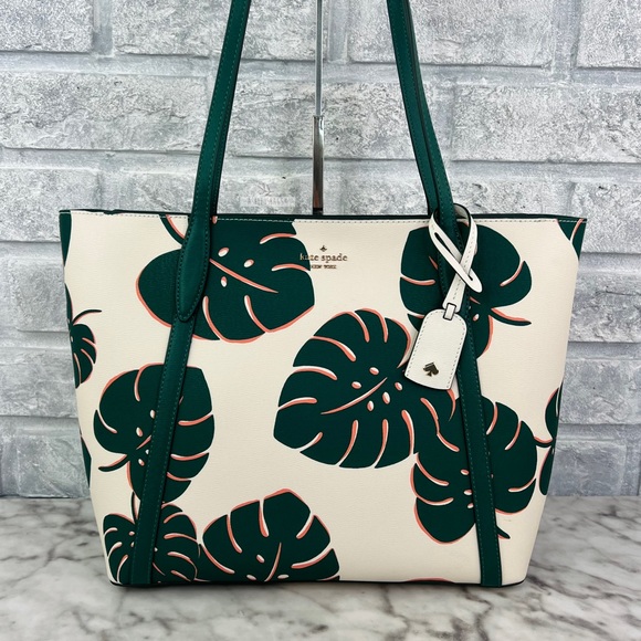 kate spade Handbags - Kate Spade Large Cara Tote Shoulder Bag Monstera Leaves